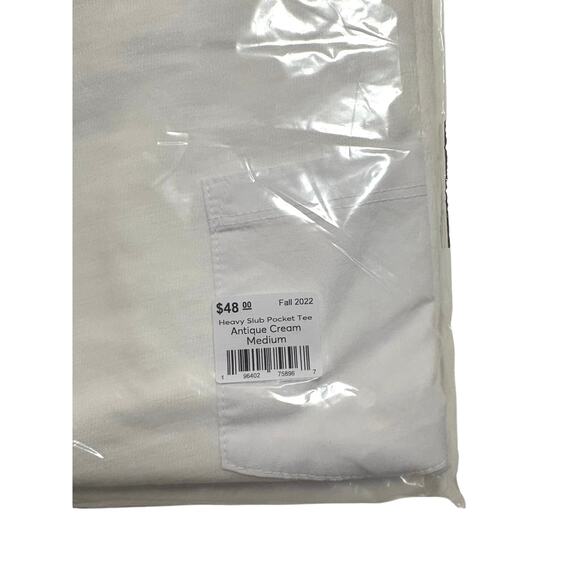 Marine Layer Men’s Heavy Slub Pocket T-Shirt Medium Antique Cream NWT - Picture 3 of 4
